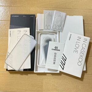 CASEKOO iPhone 14 / 13 用 iPhone13Pro 用 ガラスフィルム 2枚セット 簡単ガイド粋付き 液晶