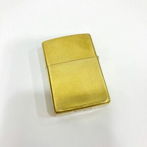 1円〜 火花確認済み ZIPPO ジッポー オイルライター 無地 ゴールドカラー L Ⅸ 喫煙具 シンプルデザイン