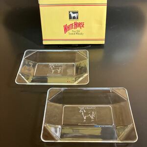 【未使用】WHITEHORSE ホワイトホース オードブル プレート皿 スコッチウイスキー 昭和レトロ 当時物 非売品/R-98