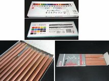 XW874△画材用品大人の塗り絵クーピーBOX/ホルベイン チョーク/ぺんてる絵具/筆類/三菱色鉛筆 など/ まとめ売り /オマケ付/未使用＆中古品_画像9