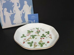 XW925△ウエッジウッド/Wedgwood/ワイルドストロベリー/ オクタゴナルデイッシュ / プレート皿 / 24cm / 花柄 / 箱入り / 洋食器 / 未使用