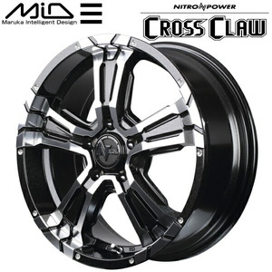 MARUKA MID NITRO POWER CROSS CLAW ホイール4本Set ブラックメタリック/ミラーカット 7.0J-16インチ 5穴/PCD114.3 インセット+40