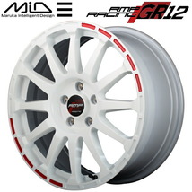 MARUKA MID RMP RACING GR12 ホイール1本価格 ホワイト/ストロボレッド 7.0J-17インチ 4穴/PCD100 インセット+45_画像1