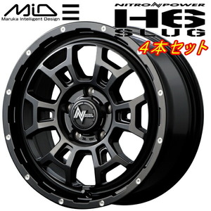 MARUKA MID NITRO POWER H6 SLUG ホイール4本Set セミグロスブラック/マシニング 7.0J-17インチ 5穴/PCD114.3 インセット+42