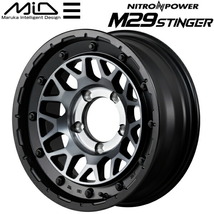 MARUKA MID NITRO POWER M29 STINGER ホイール4本Set セミグロスブラッククリア 6.0J-16インチ 5穴/PCD139.7 インセット-5_画像1