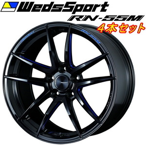 WedsSport RN-55M ホイール4本Set ブラックブルーマシニング 10.0-18インチ 5穴/PCD112 インセット+36