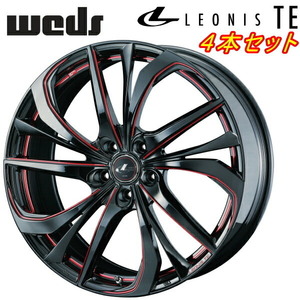 Weds LEONIS TE ホイール4本Set ブラック/SCマシニング（レッド） 7.0-17インチ 5穴/PCD114.3 インセット+42