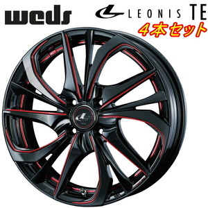 LEONIS TE 17インチ 17x6.5J 4/100 +50 BK/SC (RED) ブラック/SCマシニング (レッド)