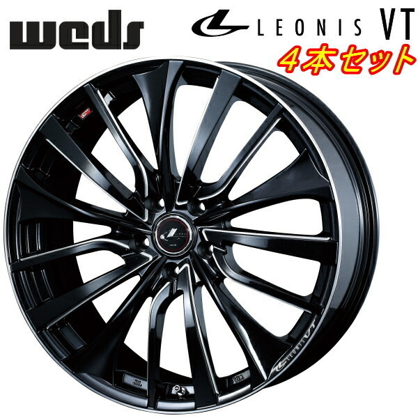 Weds LEONIS VT ホイール4本Set パールブラック/SCマシニング 8.0-19インチ 5穴/PCD114.3 インセット+43