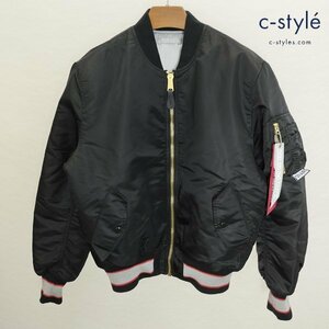 B267c [秋冬][コラボ] ON AIR × ALPHA INDUSTRIES MA-1 BOMBER JACKET リバーシブル M ブラック×グレー TA0483-9001 | アウター G