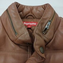 D848 [秋冬物][人気] Supreme シュプリーム Leather Down Jacket M ブラウン ラムスキンダウン コート 10AW ジップアップ | D★_画像4