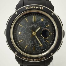 A961a [動作品] CASIO カシオ Baby-G 腕時計 ブラック 花柄 BGA-150FL-1AJF SHOCK RESISTクォーツ | ファッション小物 G_画像2