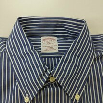 E196b [未使用品] Brooks Brothers ブルックスブラザーズ 長袖シャツ 16-2/3 ブルー系 NON-IRON ノンアイロン ボタンダウン | トップス G_画像3