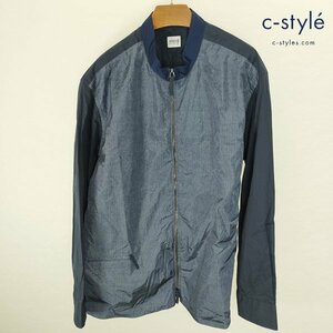 E185b [人気] ARMANI COLLEZIONI アルマーニコレッツォーニ 薄手ブルゾン XXL ネイビー ジップアップ UCSMCTUCC30 | アウター G