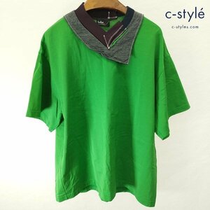 N063a [春夏][人気] kolor カラー 度詰天竺Tシャツ 2 グリーン系 コットン100% 22SCM-T08208 | トップス N