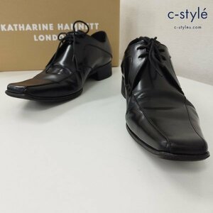 N183b [人気] KATHARINE HAMNETT LONDON キャサリンハムネットロンドン ビジネスシューズ 25cm ブラック 本革 レザー 紳士靴 | Y