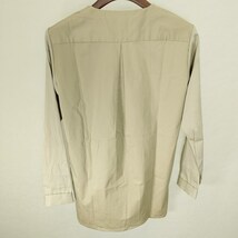 E120 [未使用品] STUDIOUS ステュディオス ノーカラーコンビシャツ 1 ベージュ 106300006 長袖 日本製 | P★_画像2
