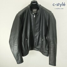 B352 [人気] KADOYA カドヤ シングルライダースジャケット 4L ブラック レザー ジップアップ バイク用品 | G★_画像1
