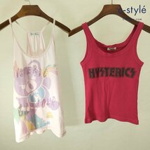 E312a [セット] HYSTERIC GLAMOUR ヒステリックグラマー タンクトップ フリーサイズ ピンク系 くま ロゴ レディース | トップス G_画像1