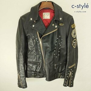 E321c [コラボ] HYSTERIC GLAMOUR×Lewis Leathers ライダースジャケット M ブラック AVIAKIT 0241LB01 LIGHTING イギリス製 | アウター Y