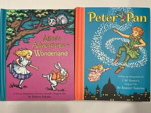 中古 ポップアップ絵本 2冊セット 不思議の国のアリス Alice's Adventures in Wonderland　ピーターパン Peter Pan ハードカバー 英語版