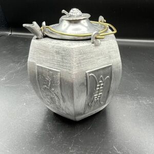 酒燗器 錫製 酒器 銚子 六角酒器 龍鳳紋 亀蓋 茶器 茶道具 急須 中国酒器 ちろり 熱燗 アンティーク