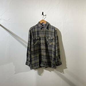 vintage euro flannel check shirt ヨーロッパ古着 ビンテージ フランネルチェックシャツ ボックスシルエット 長袖シャツ 90s 80s