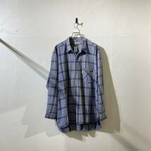 vintage euro grand farther check shirt ヨーロッパ古着 ビンテージ フランス製 チェック柄 グランパシャツ 60s 70s 長袖 チェックシャツ_画像1