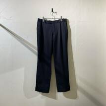 vintage euro black wool poly slacks pants ヨーロッパ古着 ビンテージ ウールスラックス 1タック ブラックスラックス 80s 90s_画像1