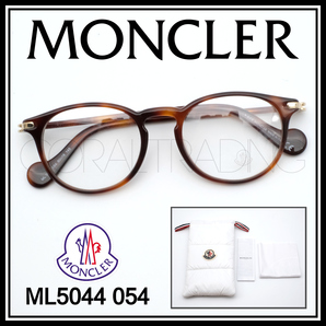 23416★新品本物！MONCLER ML5044 054 べっ甲柄 モンクレール セルフレーム ボストンシェイプ キーホールブリッジ メンズ レディース