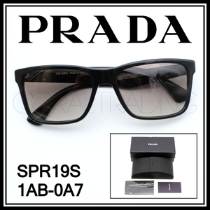 23402★新品本物！PRADA SPR19S ブラック プラダ サングラス ウェリントンシェイプ セルフレーム グラデーションレンズ メンズ レディース