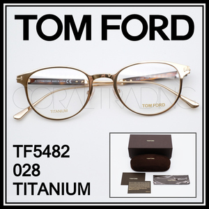 24033* new goods genuine article!TOMFORD TF5482 028 Gold Tom Ford high grade titanium model tax included 8 ten thousand metal frame Boston Shape glasses glasses 