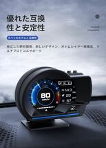 Car HUDヘッドアップディスプレイ、OBD + GPSOBDII 日本語付き_画像3