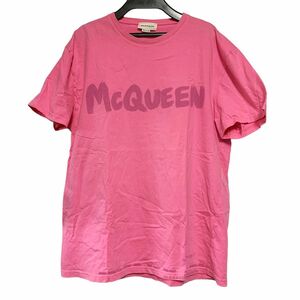 【中古】 ALEXANDER McQUEEN アレキサンダーマックイーン Tシャツ ピンク ロゴ サイズS メンズ 23037286 MY