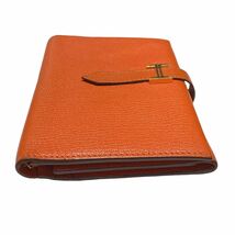 【中古】 HERMES エルメス ベアン クラシック メンズ財布 3つ折り長財布 ゴールド金具 □H刻印 23037734 AO_画像5