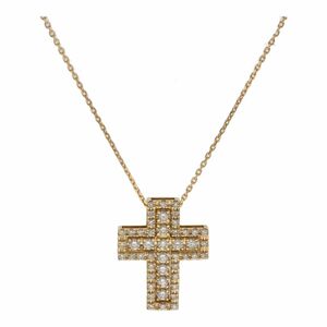 [ used ] No brand No-brand necklace * pendant diamond Cross necklace K18 23018189 YM