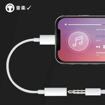 iPhone イヤホン変換 アダプタ ライトニング 音楽 イヤホン 通話不可_画像4