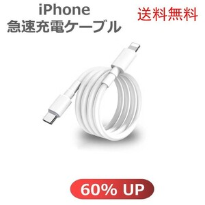 急速充電器 タイプC ライトニングケーブル 2m 1本 iPhone