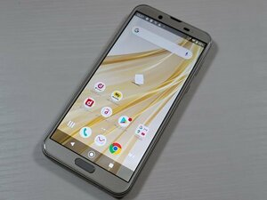 　★【38173WM】 完動品 docomo SH-01L SHARP AQUOS sense2 シャンパンゴールド SIMロック解除済 1円！1スタ！