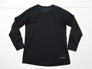 ■0212■モンベル mont-bell 長袖 S 黒 ジオラインクールメッシュ ラウンドネックシャツ ●