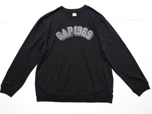 ■0223■GAP ギャップ トレーナー スウェット XL 黒 大きいサイズ●