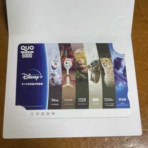 ディズニープラス Disney ディズニー Disney+ QUOカード クオカード QUO 非売品 限定品 未使用品 5000円