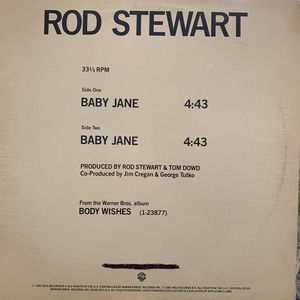 ◆ Rod Stewart - Baby Jane ◆12inch US盤 Promo ディスコヒット!!