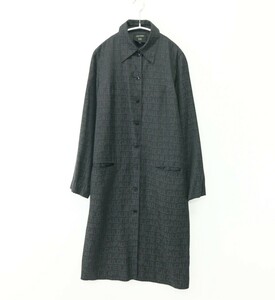 GH3405《Jean Paul GAULTIER FEMME/ジャンポールゴルチエ ファム》ロゴ柄 シャツワンピース レディース サイズ40 ジャガード 黒