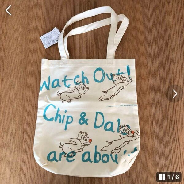 新品未使用 ディズニー チップアンドデール トートバッグ キャンバス地