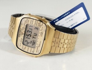 ジャンク　デッドストック　SEIKO　セイコー　ワールドタイム　ゴールド　LC　クォーツ　 クロノグラフ　アラーム　デジタル　腕時計　