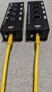 XLR 4CH イーサコン用パラボックスセット(Cat5Lanで300m4chテスト済み)