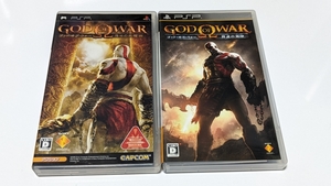 PSP ゲームソフト　2枚セット「GOD OF WAR」降誕の刻印/落日の悲愴曲 CAPCOM　ゴッド・オブ・ウォー カプコン