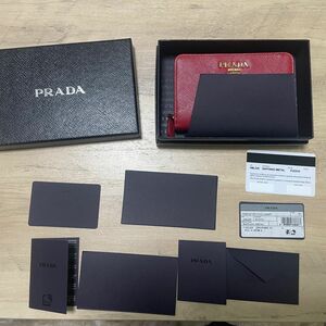 PRADA 二つ折り財布　1ML225 FUOCOカラー　SAFFIANO METAL 箱全て買った当初のもの