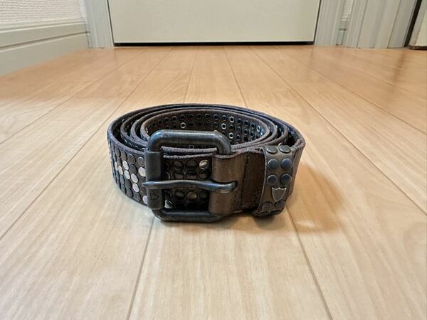 約90cm HTC HOLLYWOOD TRADING COMPANY 5000 STUDS BELT BROWN ハリウッドトレーディングカンパニー スタッズ ベルト ブラウン 茶 36inch